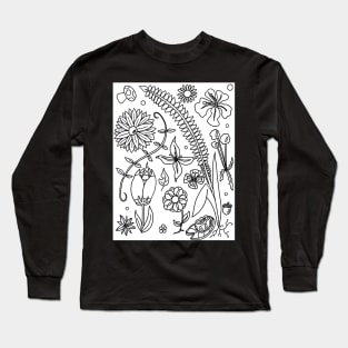 Flowery Coloring Page Long Sleeve T-Shirt